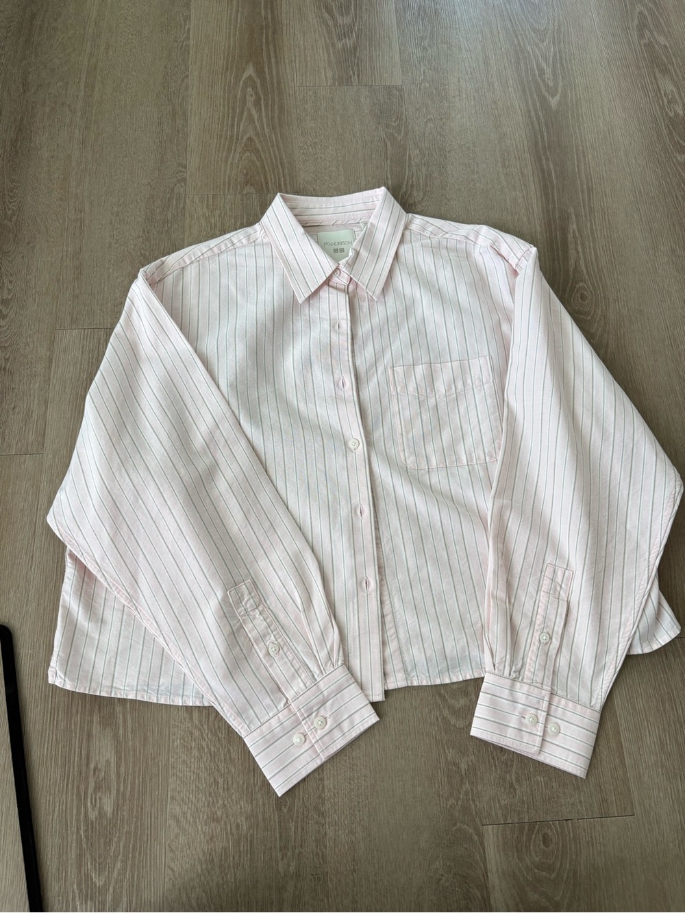 JW ANDERSON Pink and White Pinstripe Button-Down Shirt